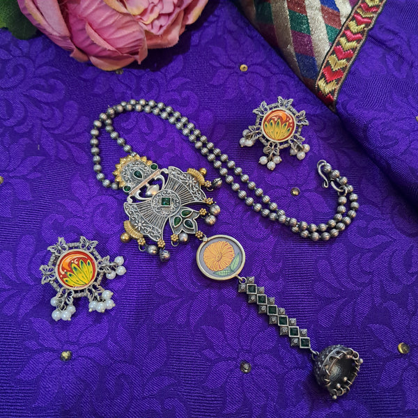 Ekani Prakriti Meenakari Handpainted Necklace Set