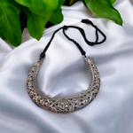 Load image into Gallery viewer, Ekani Naksheband Brass Silver Chitai Hasli Necklace
