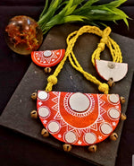 Load image into Gallery viewer, Ekani Kanchan Handmade Mirror Necklace With Earrings
