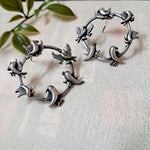 Load image into Gallery viewer, Ekani Bird Top Brass Silver Ring Earrings
