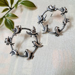 Load image into Gallery viewer, Ekani Bird Top Brass Silver Ring Earrings
