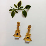 Load image into Gallery viewer, Ekani Brinda 1 Gram Gold Polish Brass Stone Earrings
