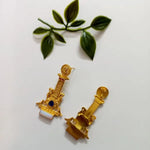 Load image into Gallery viewer, Ekani Brinda 1 Gram Gold Polish Brass Stone Earrings
